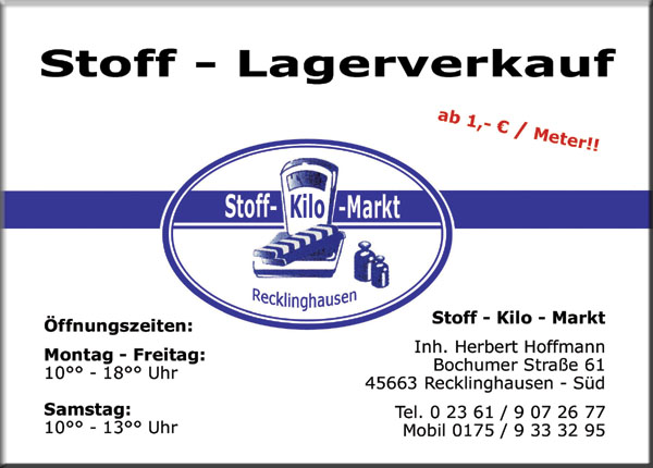 Stoff-Kilo-Markt Vorderseite Flyer