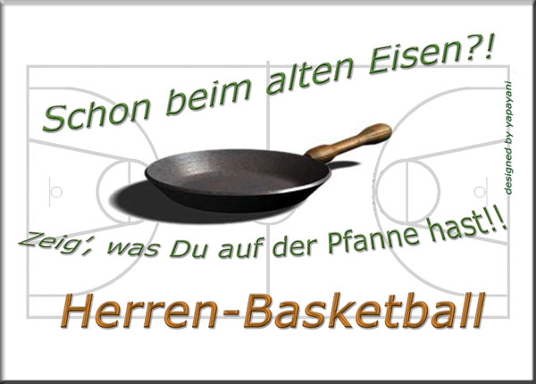 Flyervorderseite einer Herrenbasketballmannschaft